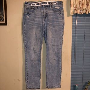 Old Navy Power Straight High Rise Light Wash Jeans